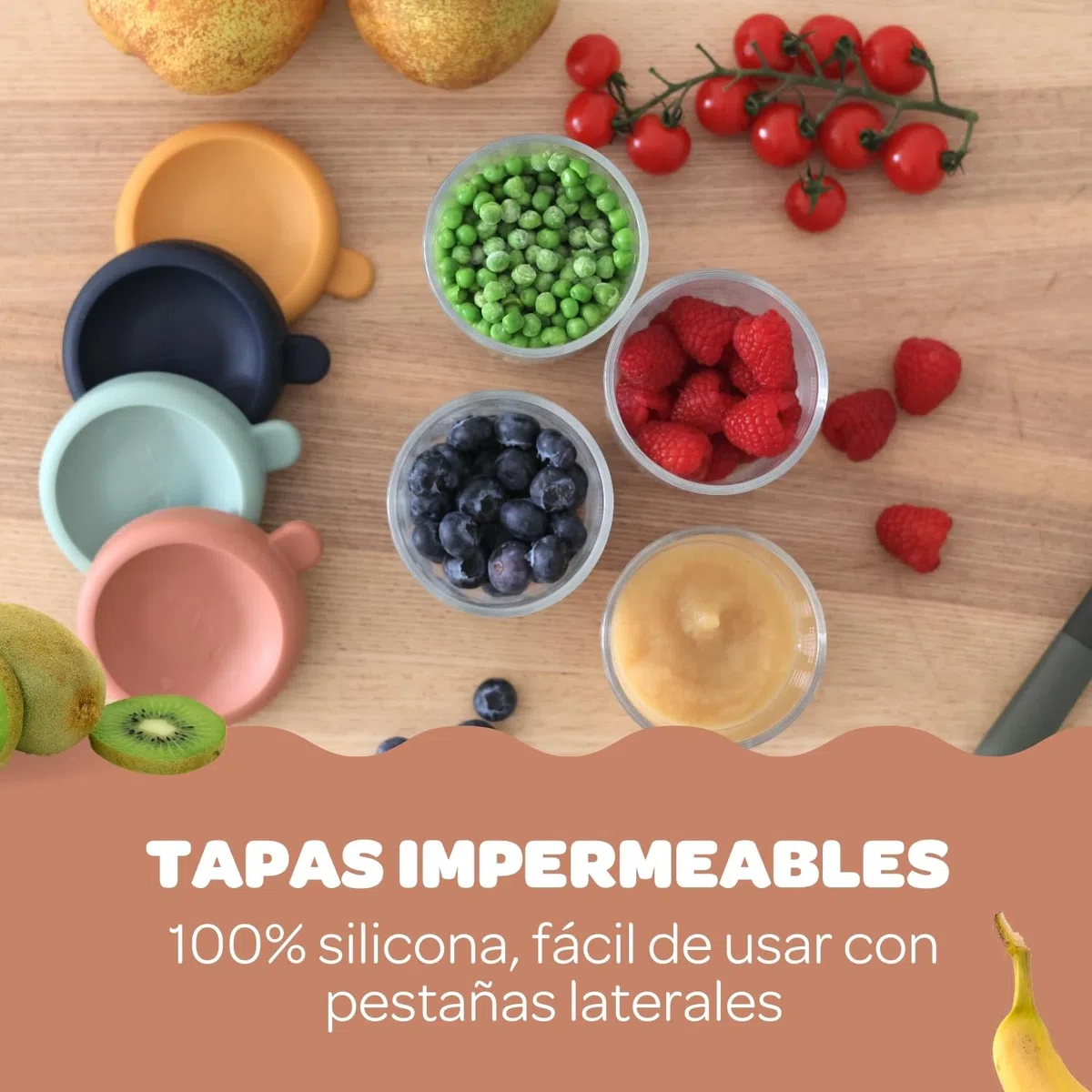 BÉABA, Lote de 4 Tarros de Conservación para Bebé, Porciones en Cristal, Resistente al calor, Recipientes para guardar la comida de Bebé, Con indicador de cantidad, 250 ml, Sunrise