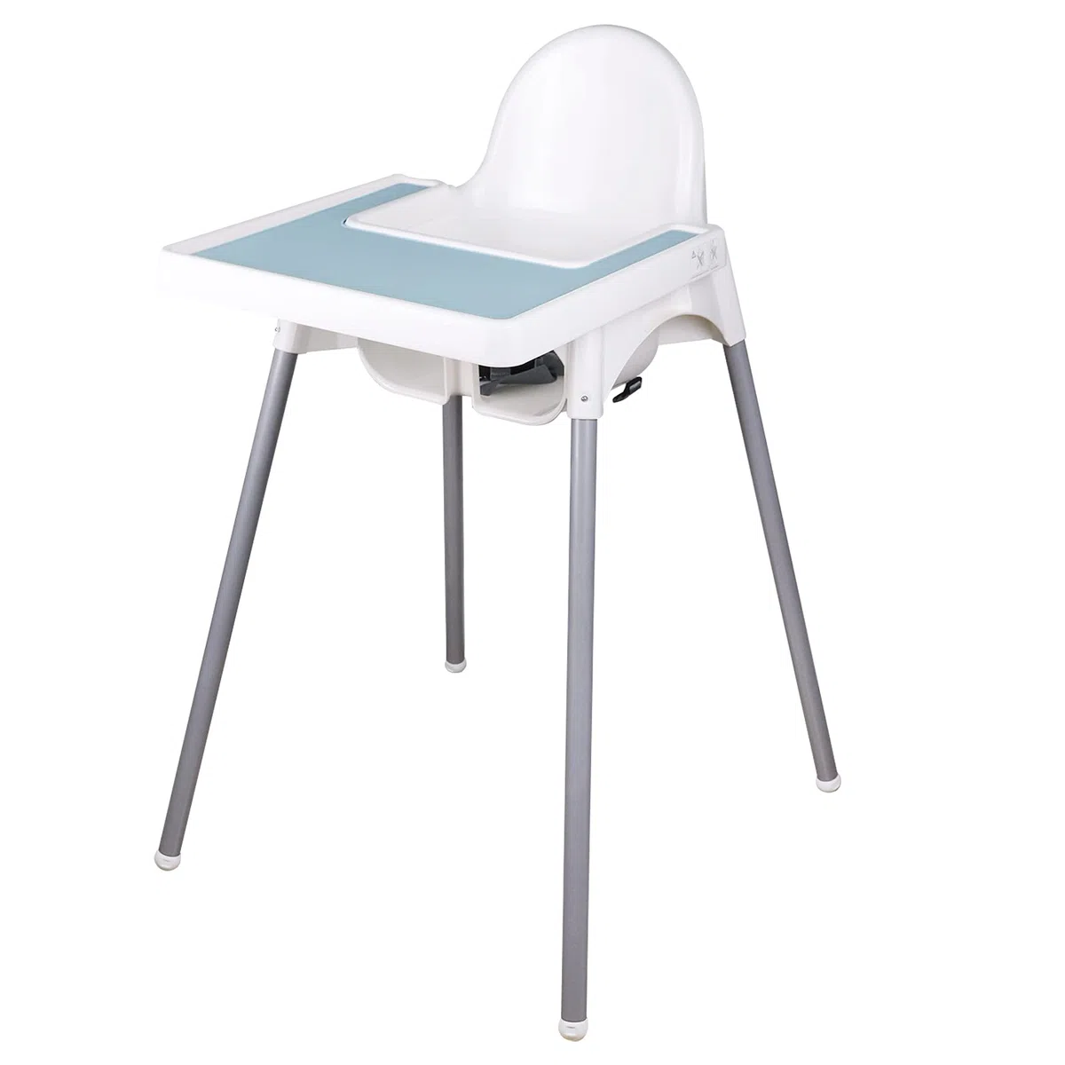 Manteles individuales para silla alta, 2 manteles individuales duraderos para silla alta IKEA, limpio e higiénico, adecuado para IKEA Antilop Highchai, para niños pequeños y bebés (rosa/azul)
