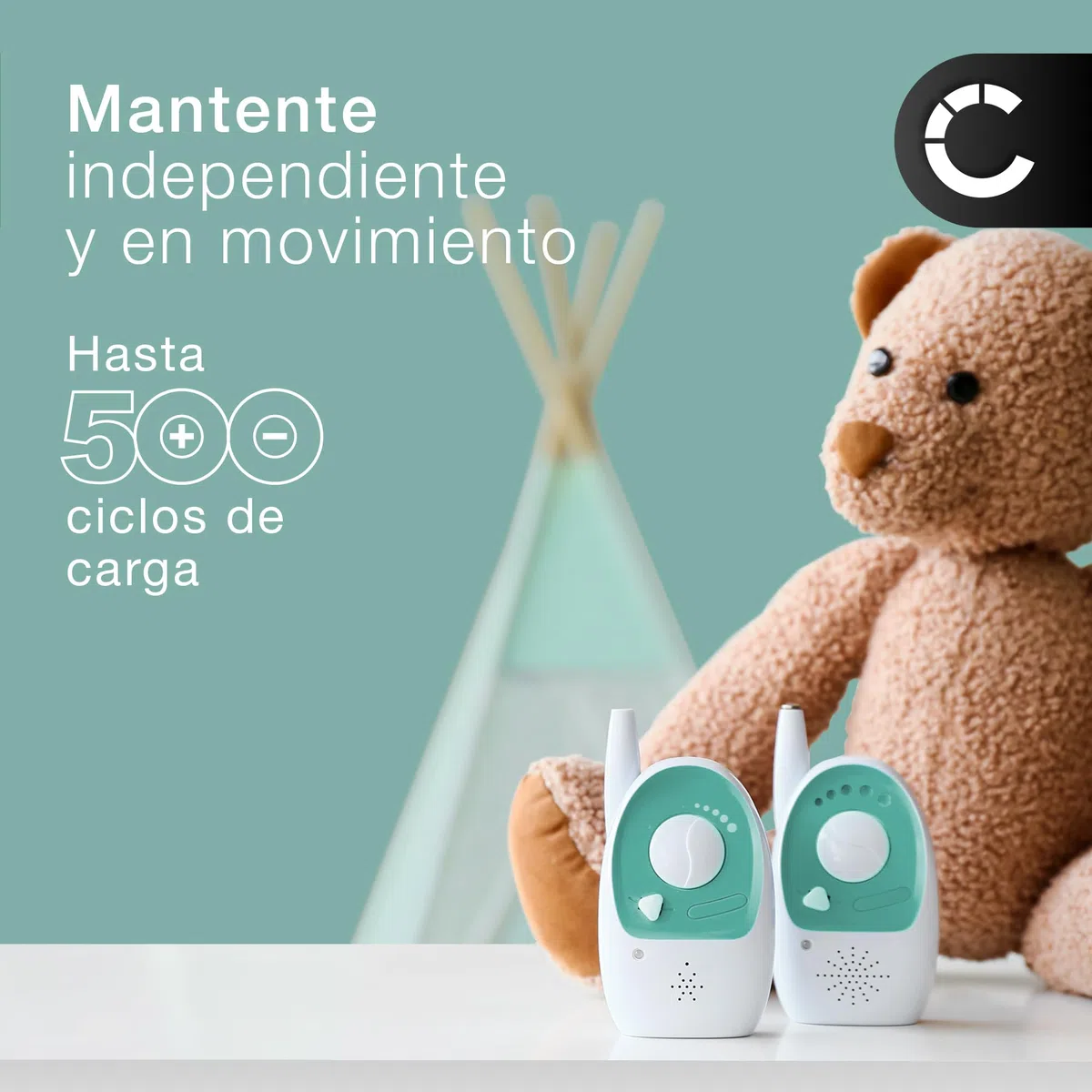 CELLONIC 1x Batería para Babyphone Compatible con Babysense V43, HQ804050 - (1800mAh, 3.7V)