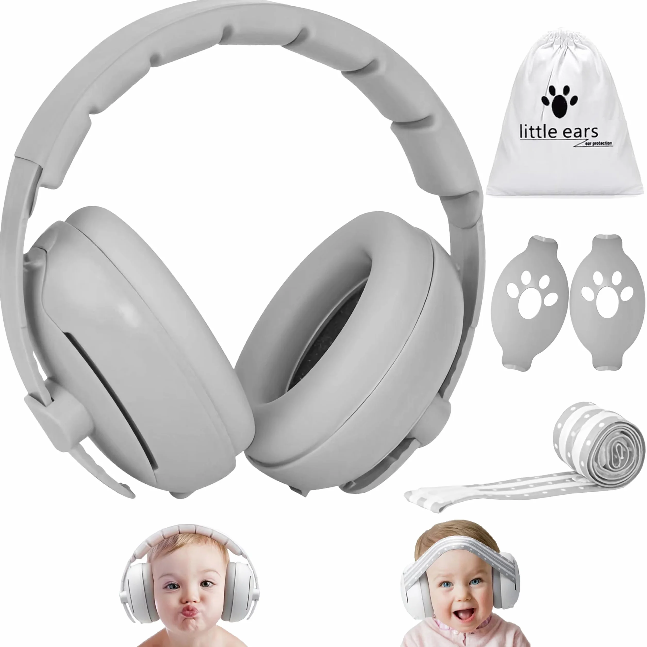 auvstar 2in1 orejeras para bebés,Cascos Antiruido para Bebe,Protección Auditiva Bebé Auriculares,Protectores Auditivos Recién Nacido,Orejeras Reductoras de Ruido Niños,Mejora sueño sobre marcha