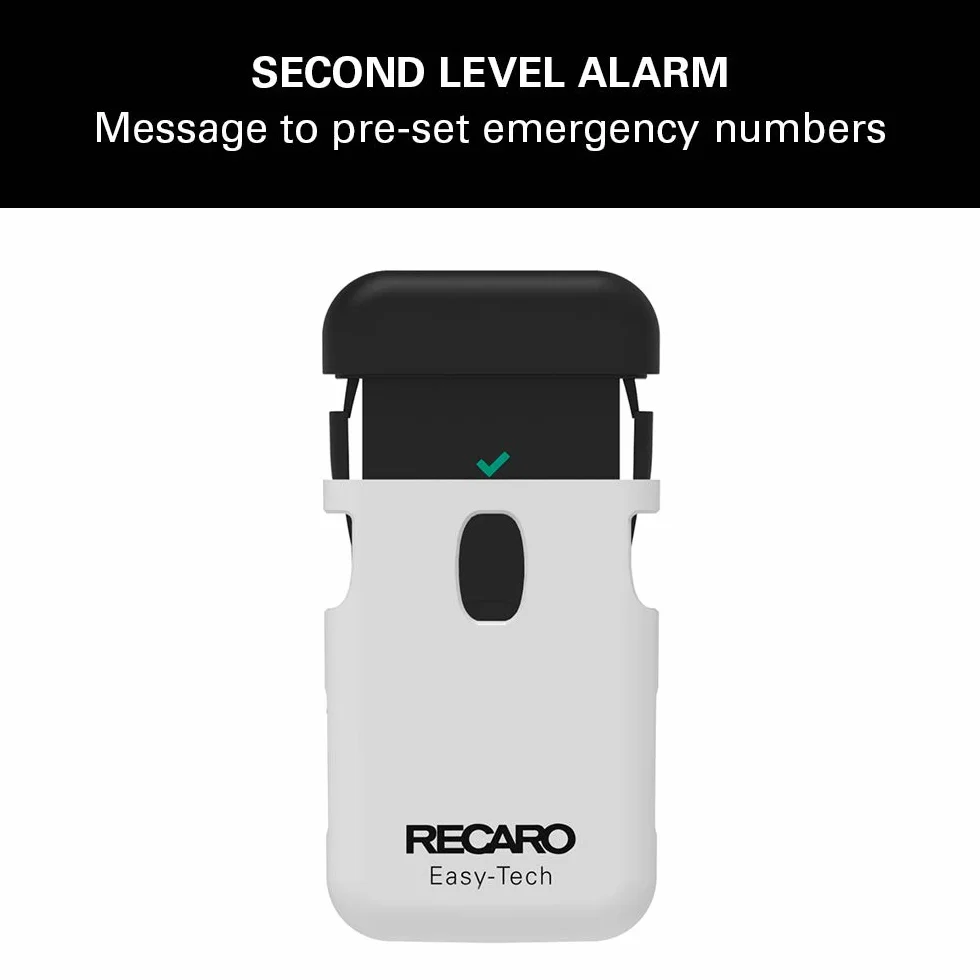 Recaro Kids, Dispositivo Universal Antiabandono Easy-Tech, 2 Niveles de Alarma para un Nivel Máximo de Seguridad, Compatible con Todas las Sillas de Auto Infantiles
