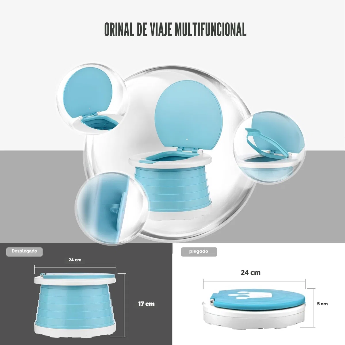 Orinales Infantiles Orinal Portatil Plegable Niños 1-3 Años WC Vater Portatil para Niños Bebé Inodoro Infantil Plegable Potty Training Asiento para Viaje Camping con 15 Bolsas de Limpieza(Azul)