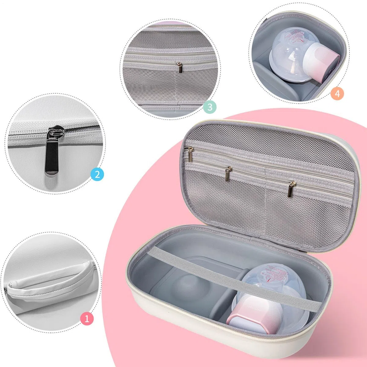 Bolsa De Bomba De Leche | Estuche Portátil Para Transporte | Contenedor Práctico Ajustable para Madres Trabajo Viajes Familia Lactancia Exteriores