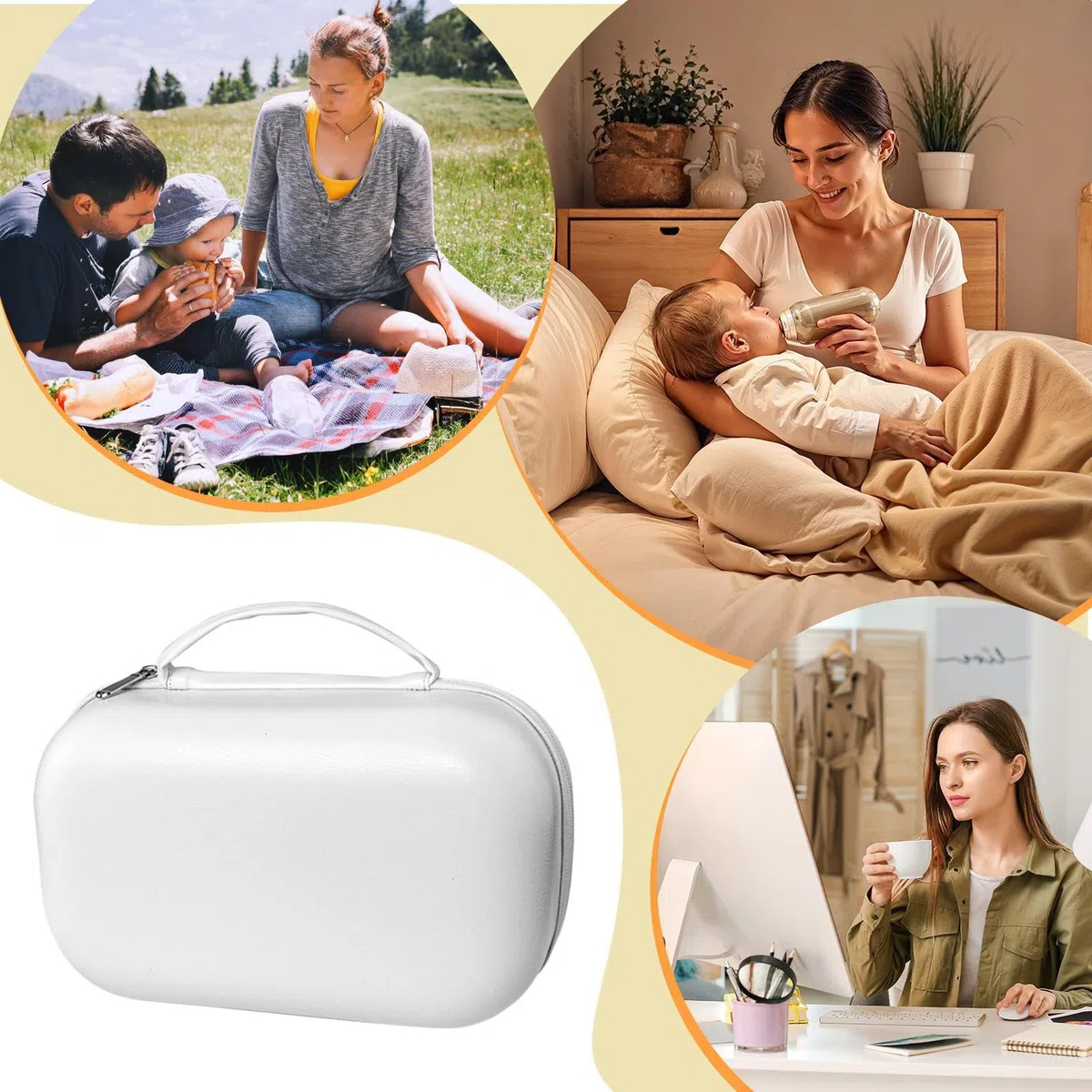 Bolsa De Bomba De Leche | Estuche Portátil Para Transporte | Contenedor Práctico Ajustable para Madres Trabajo Viajes Familia Lactancia Exteriores