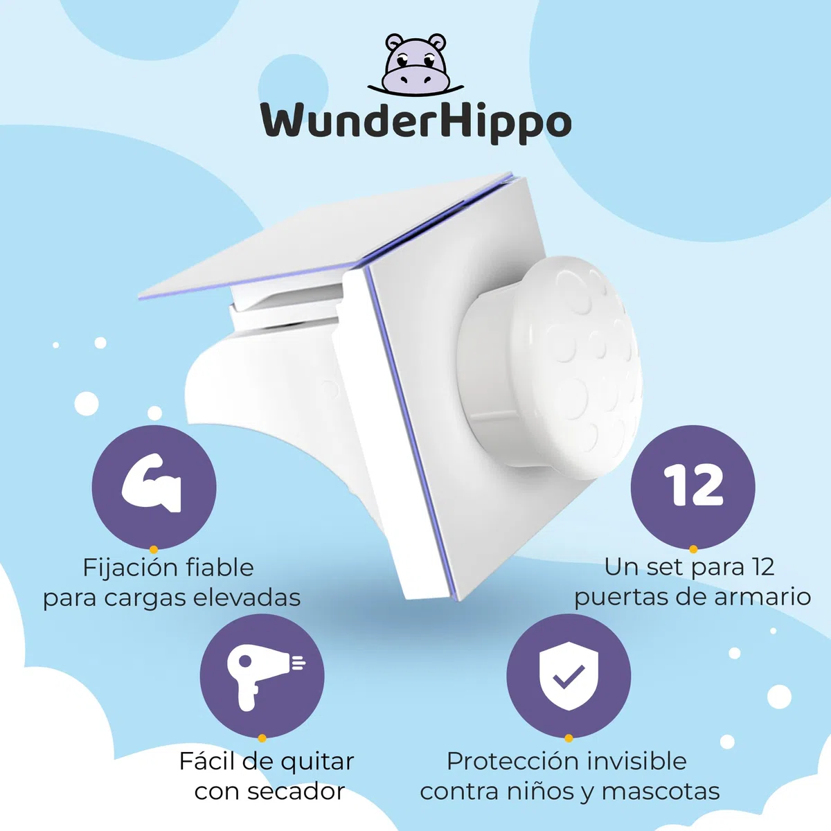 12 Seguros para Bebés + 3 Llaves – Cierre Magnético Invisible para Armarios y Cajones – Bloqueo de Seguridad Infantil con Cerradura Magnética – Imanes Adhesivos para Muebles