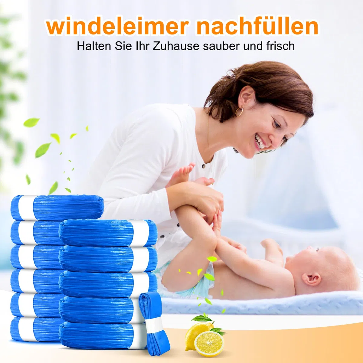 Cartuchos de recambio para cubos de pañales, 12 unidades de cartuchos de repuesto compatibles con AngelCare, Tommee Tippee, Litter Locker, 4,5 m para cubos de pañales