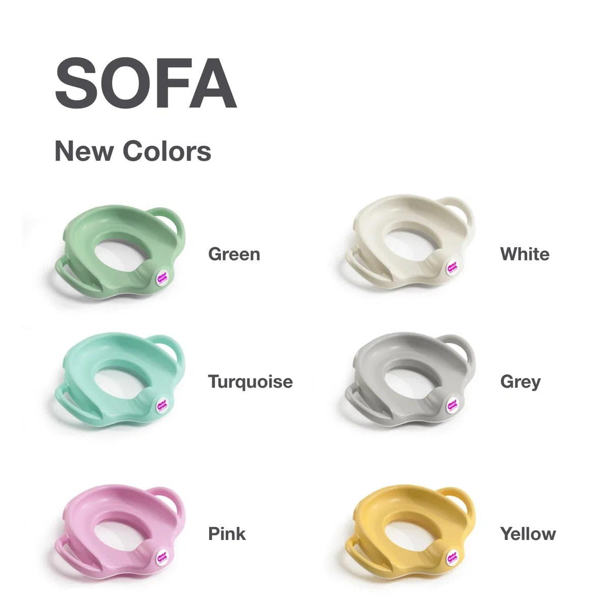 OKBABY Sofa - Asiento reductor de WC con bordes antideslizantes - Asas Anchas y Elevadas para la Máxima Estabilidad al Niño - Gris