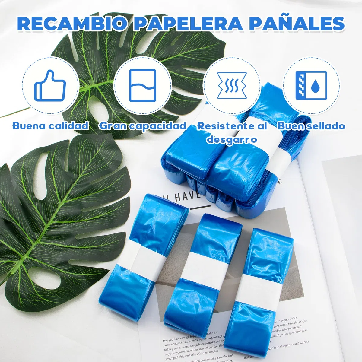 15 Piezas Recambio Papelera Pañales Engrosadas Buen Sellado de la 4.5m Bolsas Basura Pañales Fuerte Compatibilidad Compatible con Recambios Tommee Tippee Recambios Papelera