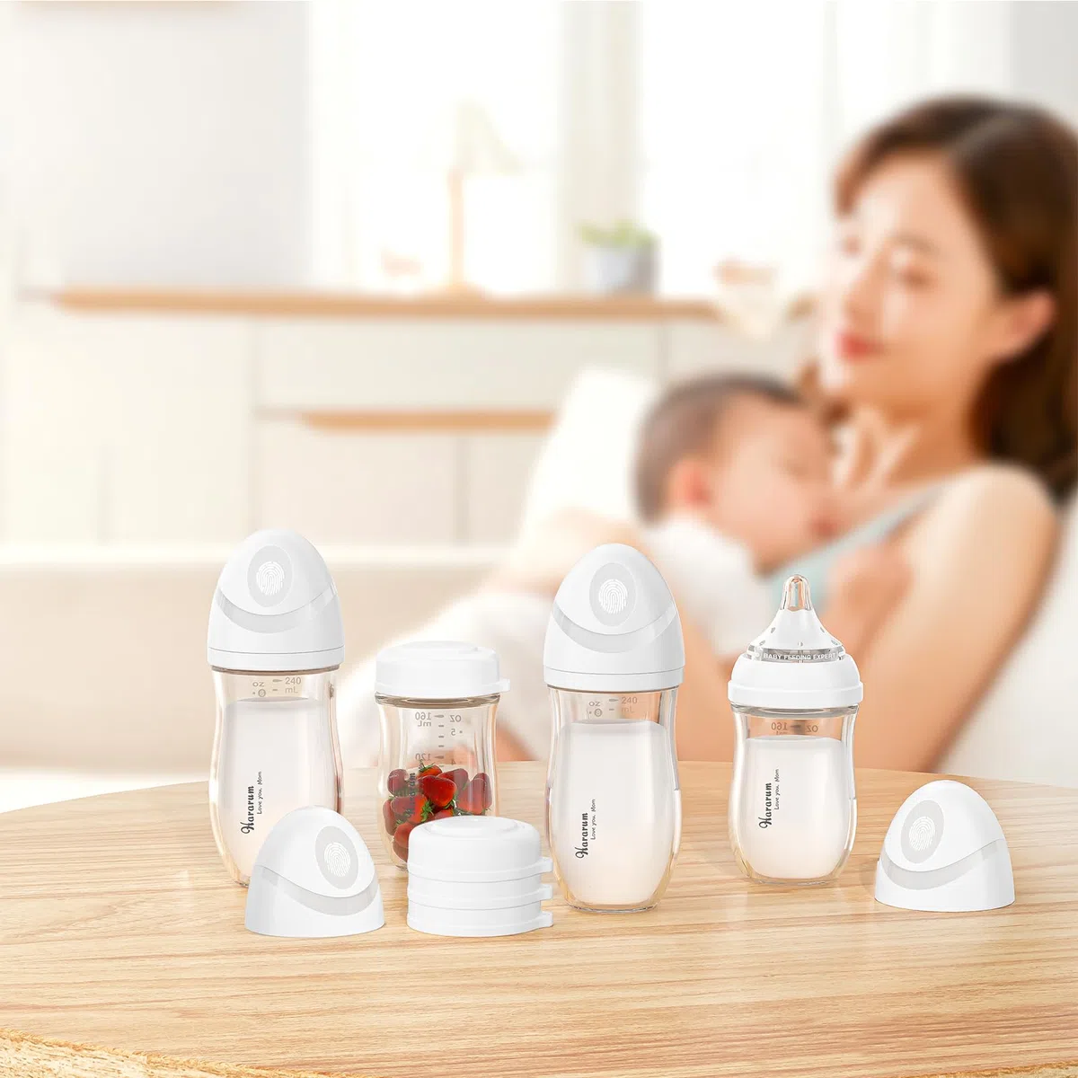 Tetinas para Biberones, +6 meses, Flujo Rápido (L), Nivel 3, Tetinas de Silicona Anticólicos de Cuello Ancho, 4 Unidades