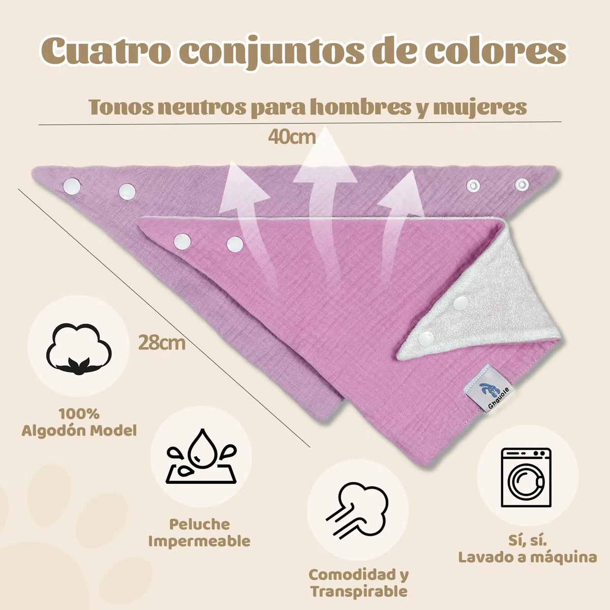 Bavoirs Bébé,12PCS Bébé Mousseline Foulard Bandana,écharpe TriangulaireBébé,BébéMousseline Foulard Bandana,Coton Doux Nouveau Né Bavoirs Réglables Pour Garçons et Filles Bave Dentition