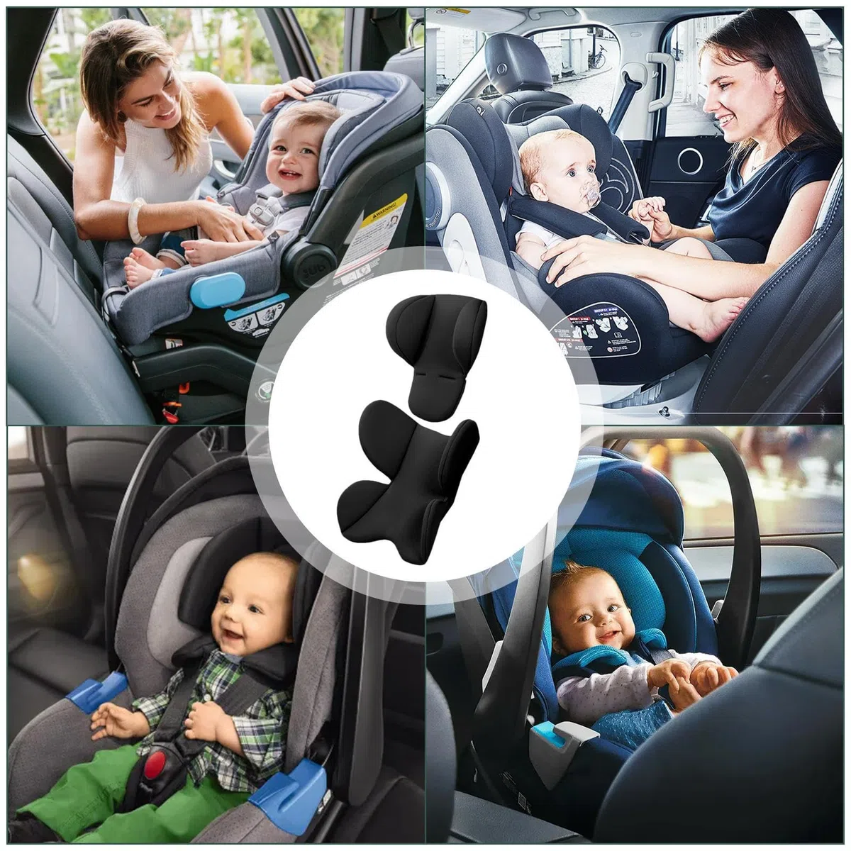 Reductor De Asiento De Coche Para Bebé, Cojín Para Silla De Paseo, Cojín Para Trona, Acolchado uni-versal, Inserto Suave Para Cochecito De Bebé Con Soporte Para La Cabeza Y El Cuerpo