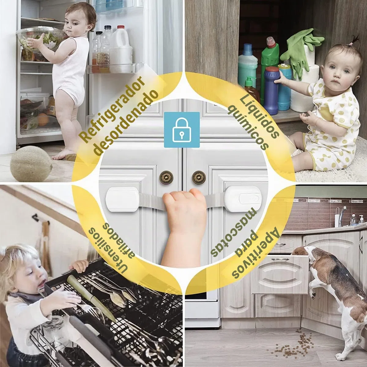 47 Pcs Kit Seguridad Bebe para Bebés y Niños – 12 Protector Enchufes & 3 Llaves+20 Protectores de Esquina de Mesa+8 Cerraduras de Seguridad para Bebés y Niños+4 Bloqueo de Puerta Anti Pellizco
