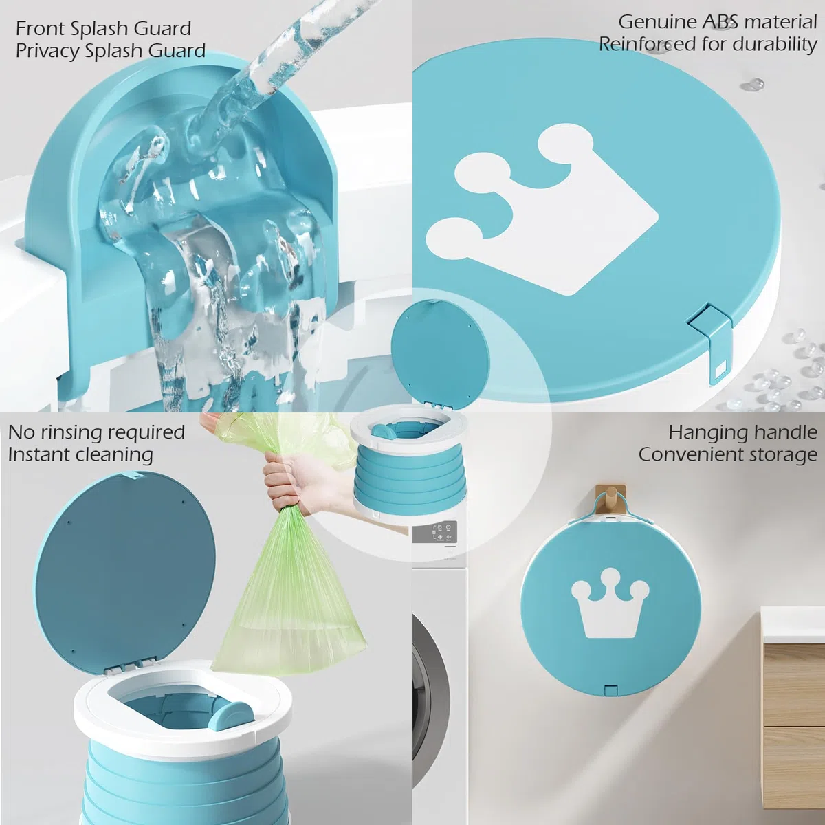 Orinal plegable para bebé con 15 insertos – colgante y apto para coche para viajes, entrenamiento de orinal para niños y niñas