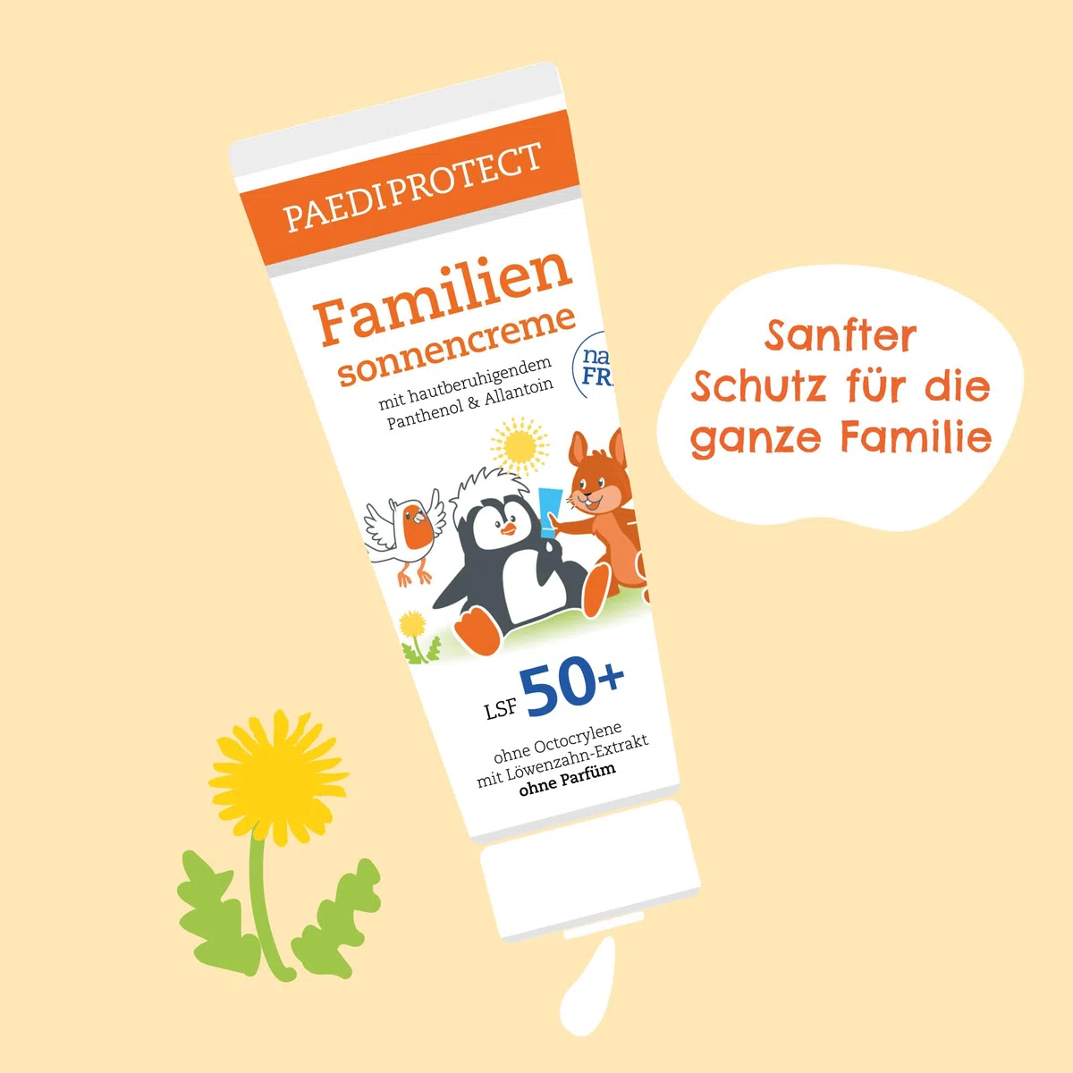 PAEDIPROTECT Family Protector solar SPF 50+ 200 ml, protección solar respetuosa con los corales para bebés, niños y adultos, sin perfume ni microplásticos, vegana