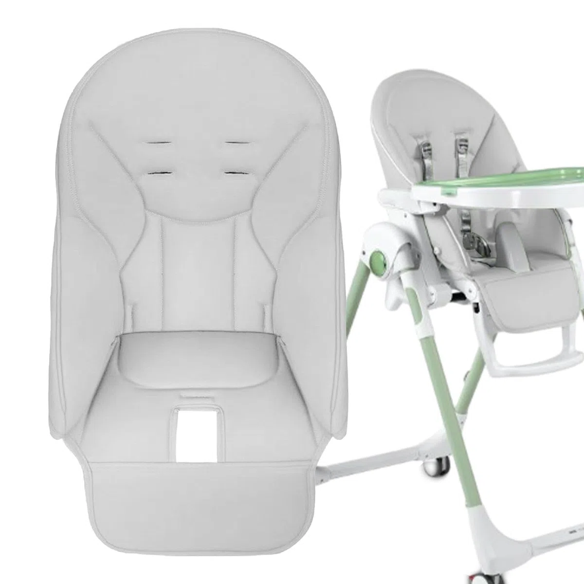 Cojín Para Trona De Bebé, Funda Trona Funda De PU Para Trona De Bebé, Funda Para Comedor Para Bebé, Funda Para Silla Repuesto Almohadilla De Asiento Transpirable,83x40 Cm