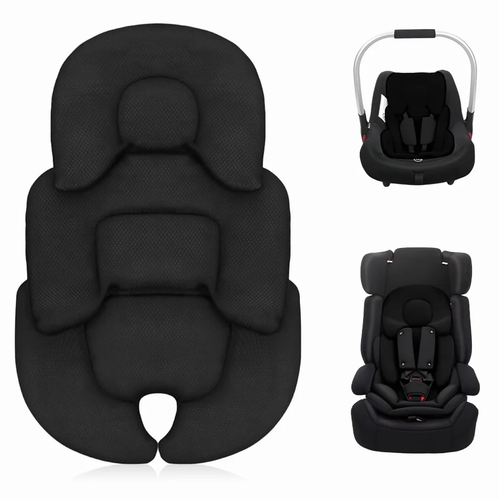 Reductor de Asiento para Bebé Recién Nacido, Genérico Cojín para Asiento de Coche de Bebé, Inserto para Asiento de Coche para bebé, Transpirable y Cómodo, Negro