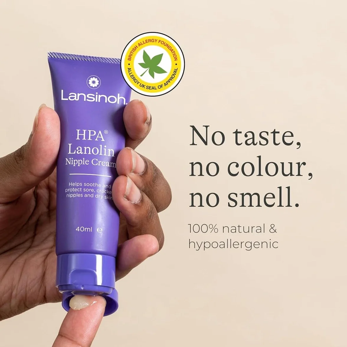 Lansinoh 10161 Crema Lanolina HPA para el Pezón, 40 ml, 100% Natural, Calma y Protege Pezones Agrietados y con Dolor, Multicolor
