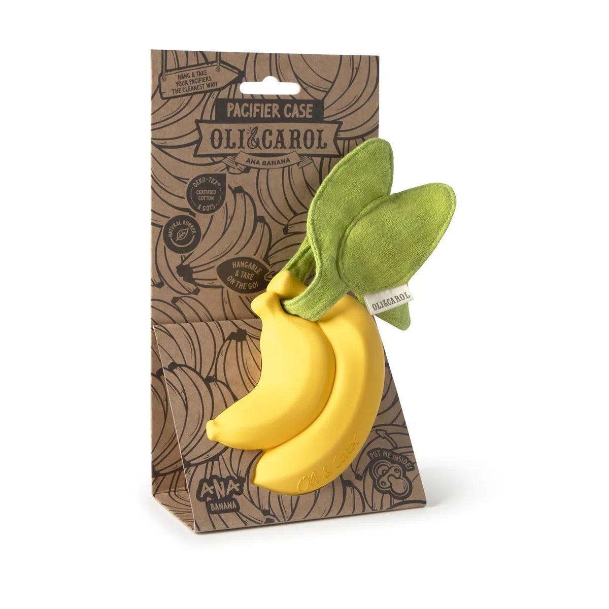 Oli & Carol - Portachupetes de caucho natural - Regalo para padres y bebés - Ana Banana