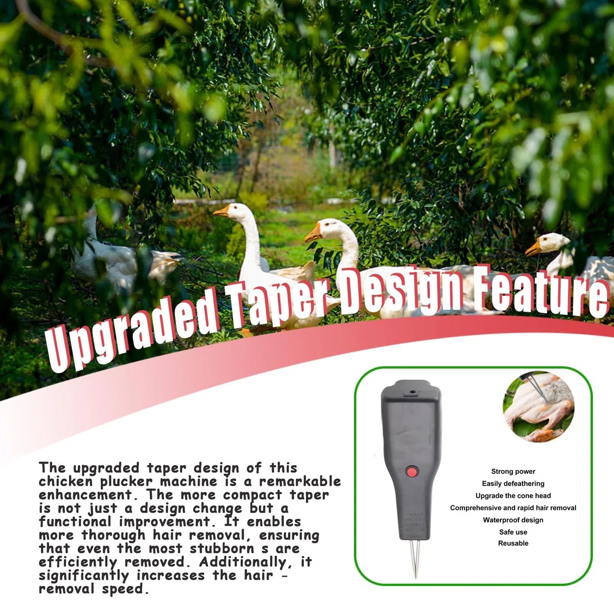 Desplumador eléctrico de Plumas de Aves de Corral, portátil, automático, Herramienta de desplumado de Pelo Corto para Aves de Corral, 100 a 240 V, para Pollo, Pato,