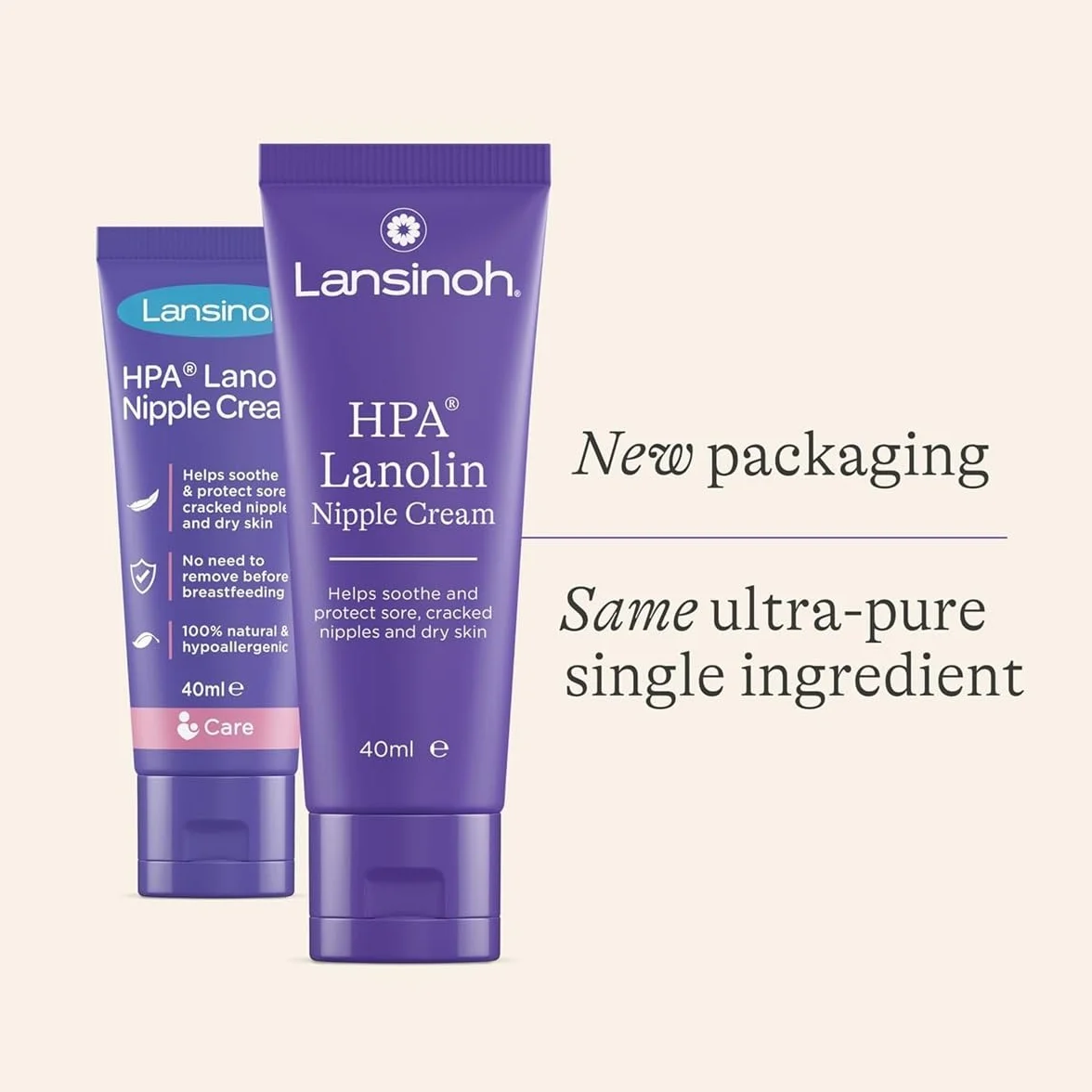 Lansinoh 10161 Crema Lanolina HPA para el Pezón, 40 ml, 100% Natural, Calma y Protege Pezones Agrietados y con Dolor, Multicolor