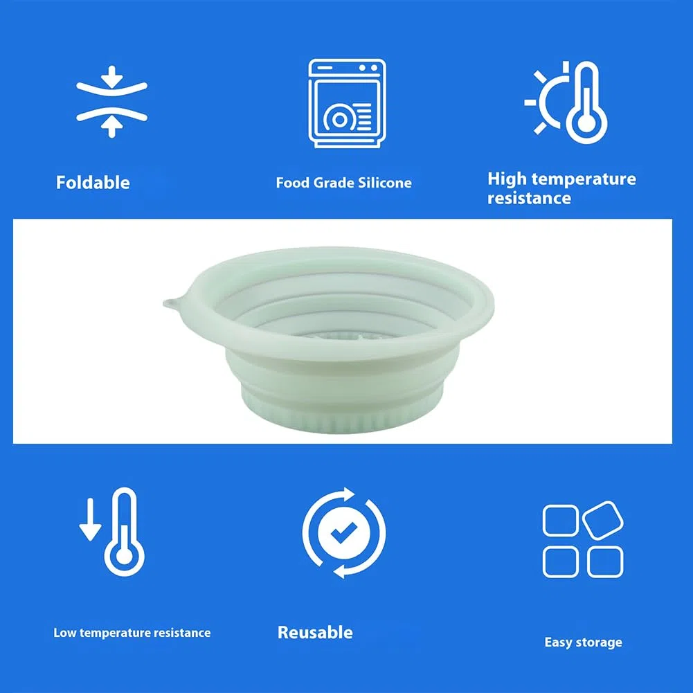 Cuenco facial para hielo, lavabo plegable de silicona con bandeja de hielo integrada, cuenco facial portátil de enfriamiento rápido para aliviar la terapia de frío de la piel