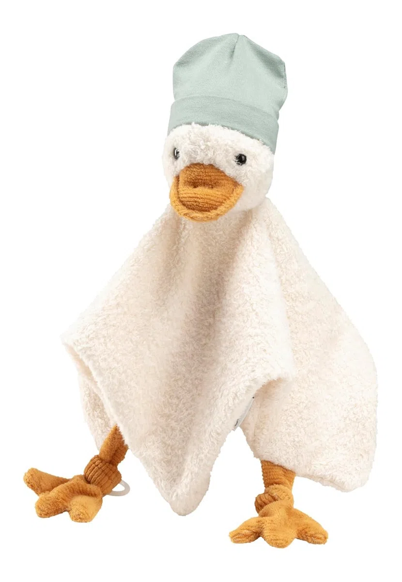Sterntaler Edda Lou - Manta de Seguridad para Chupete, diseño de Pato Medio con Gorro y Anillo de Silicona para Chupete, Ayuda a Dormir para niños y niñas