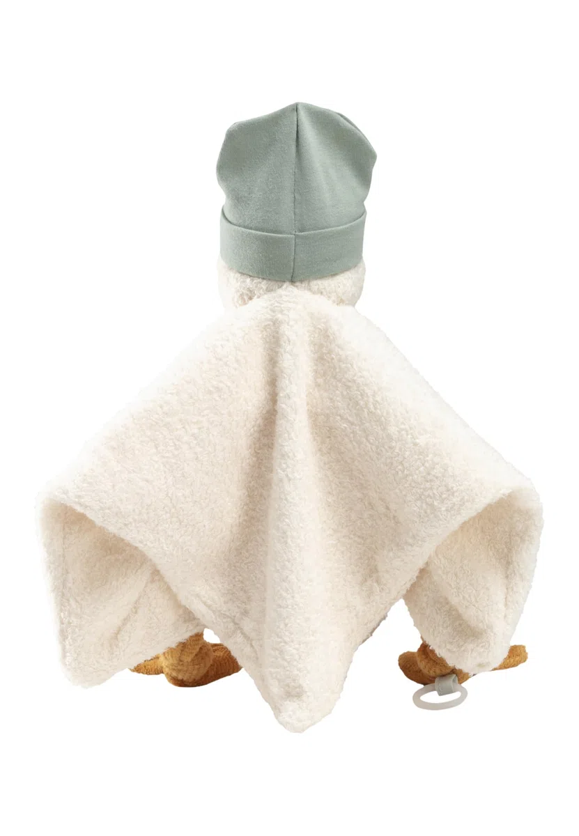Sterntaler Edda Lou - Manta de Seguridad para Chupete, diseño de Pato Medio con Gorro y Anillo de Silicona para Chupete, Ayuda a Dormir para niños y niñas
