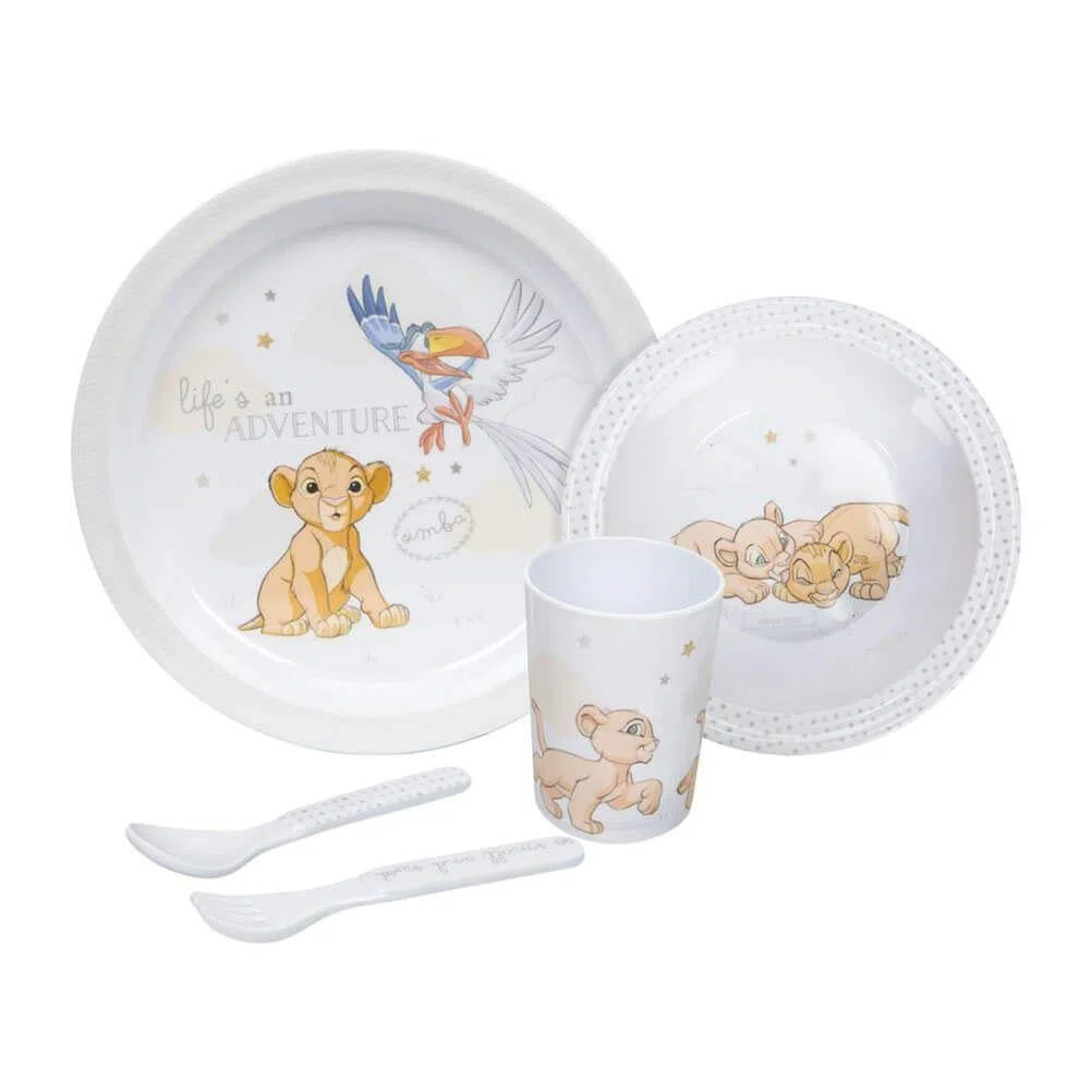Disney Juego de 5 piezas para bebés y niños pequeños - Aprende a comer con Simba el pequeño león