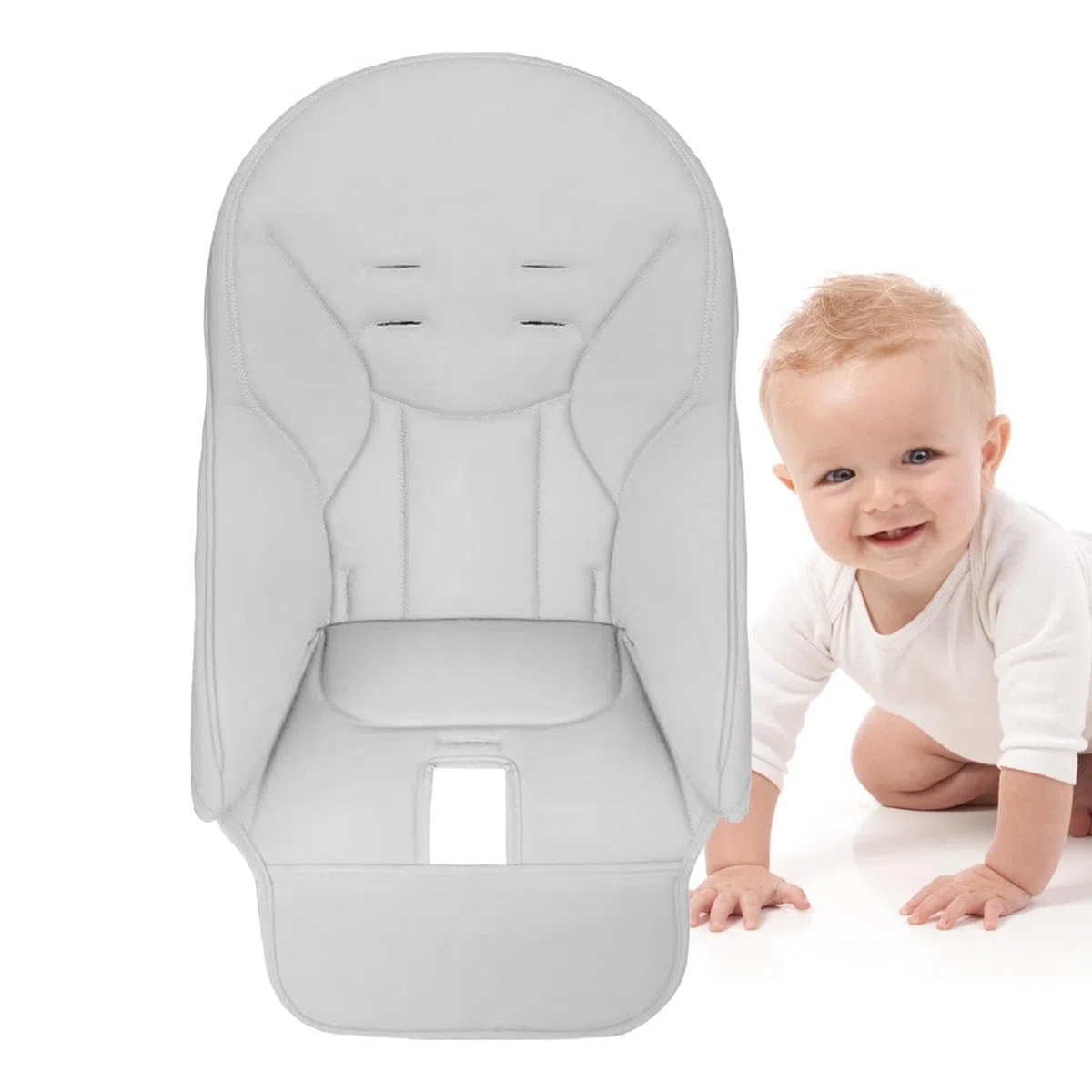 Silla De Comedor para Bebé Funda De Cuero PU, Cojín Trona De Bebé para Peg Perego, Funda para Silla Comedor Piel Sintética para Chicco, Funda De Asiento Multifuncional Y Cómoda, 83x40 Cm
