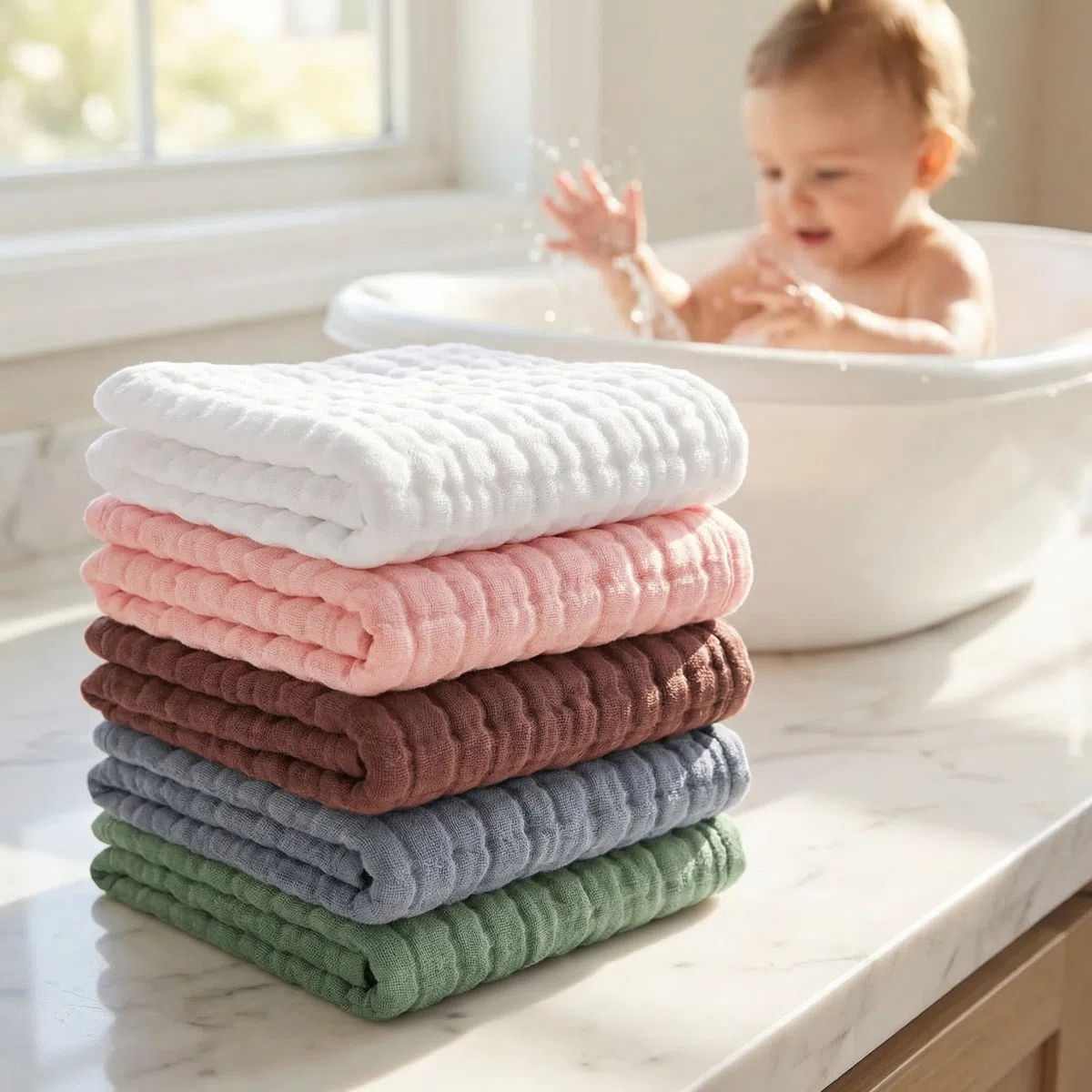 Muselinas Bebé Paño 10 Piezas 100% Algodón Super Absorbentes Gasas para Bebes Toallas Bebe de Muselinas para Recien Nacido Niñas Niños
