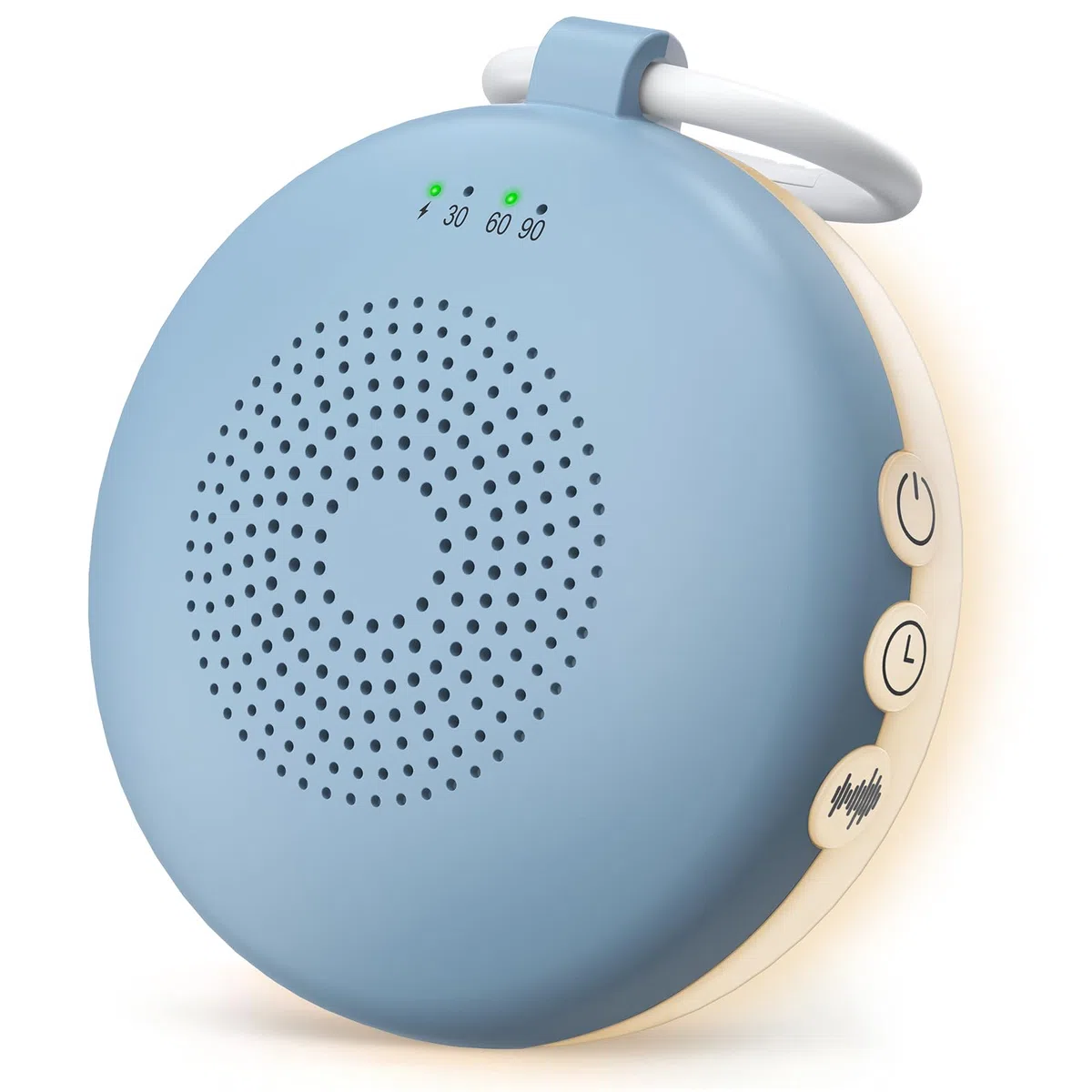 Máquina de Ruido Blanco para Dormir Bebé, Máquina de Sonido Portátil con 12 Sonidos Relajantes, Luz Nocturna de 6 Velocidades, Función de Memoria y 3 Temporizadores para Bebés, Adultos-Azul