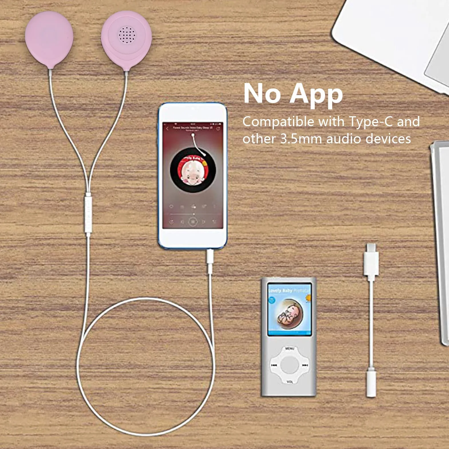 Tyenaza Auriculares para Embarazo, Altavoces Prenatales del Vientre, Auriculares para el Vientre del Bebé, Auriculares de Música para Embarazo, para Mamá Embarazada Baby Shower, para Mujeres Madre