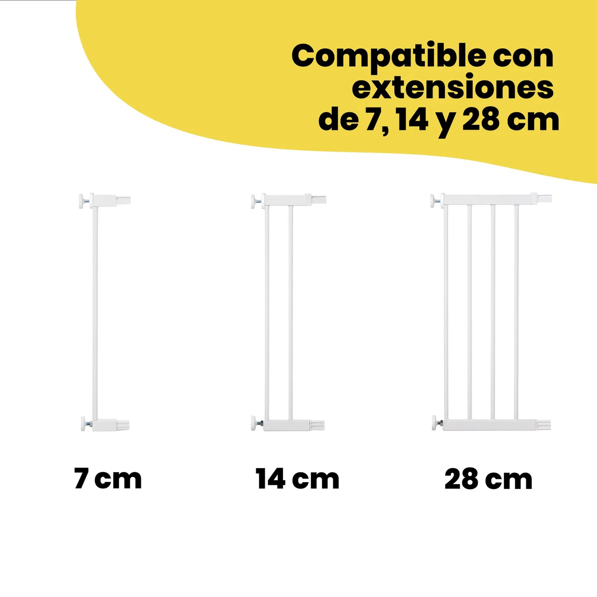 Safety 1st Auto Close, Barrera Seguridad Niños Escalera a Presión, 73–80cm (máx. 136cm), Valla Seguridad Infantil Automática, Apertura Una Mano, Sin Tornillos (Sin Taladros), Doble Bloqueo, Blanca