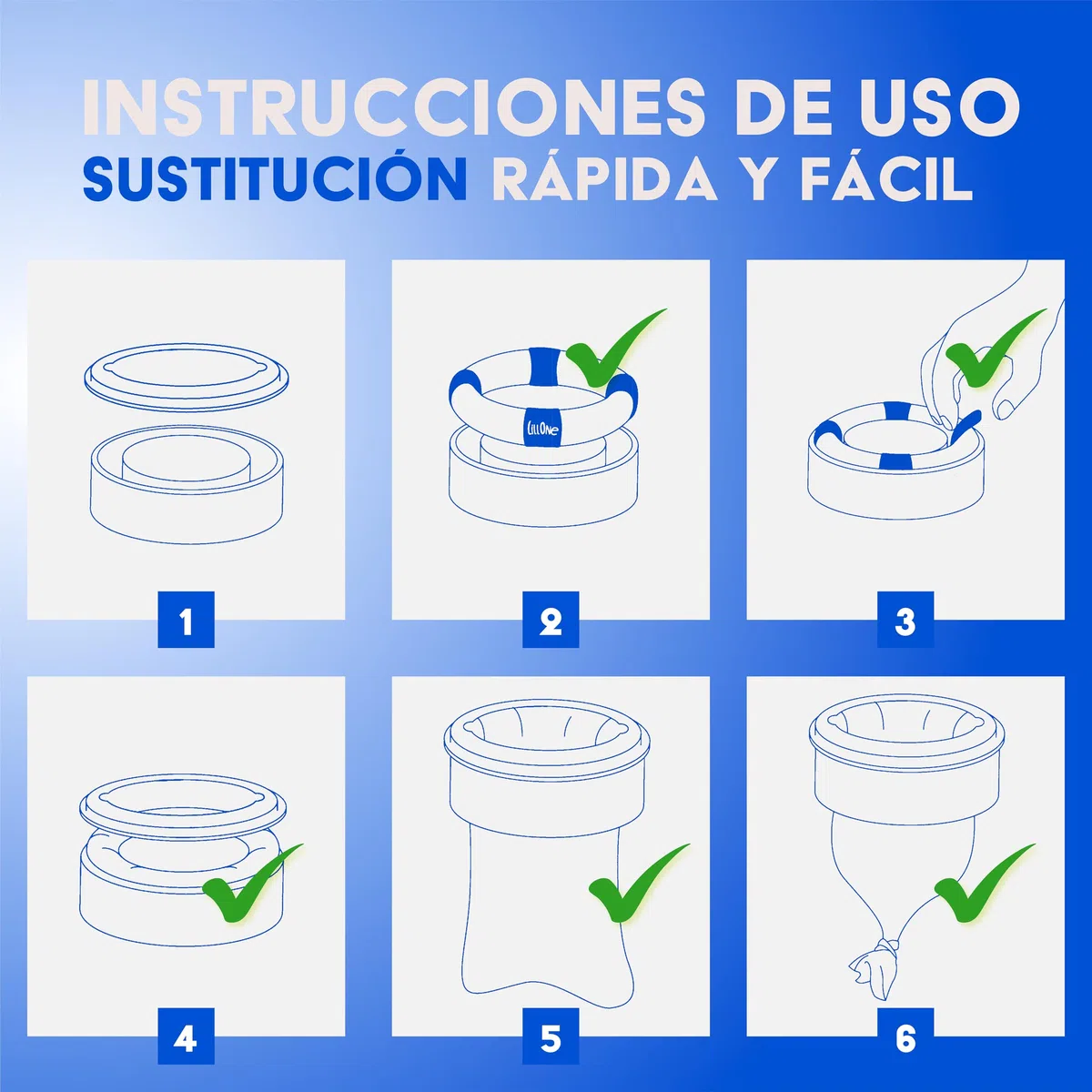 LillOne Donut 12 Recambios Universales Extra Largos para Cubos de Pañales – Nueva Fórmula Anti-Olor – Compatibles con Tommee Tippee, Sangenic, Angelcare, LitterLocker y Otros – Película de 5 Capas