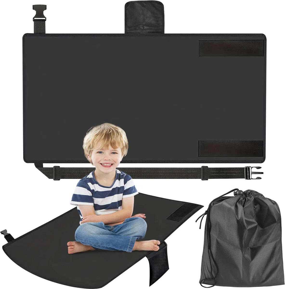 Extensión de asiento de avión para niños, reposamanos de avión para niños, reposapiés de avión portátil, 79 cm x 44 cm