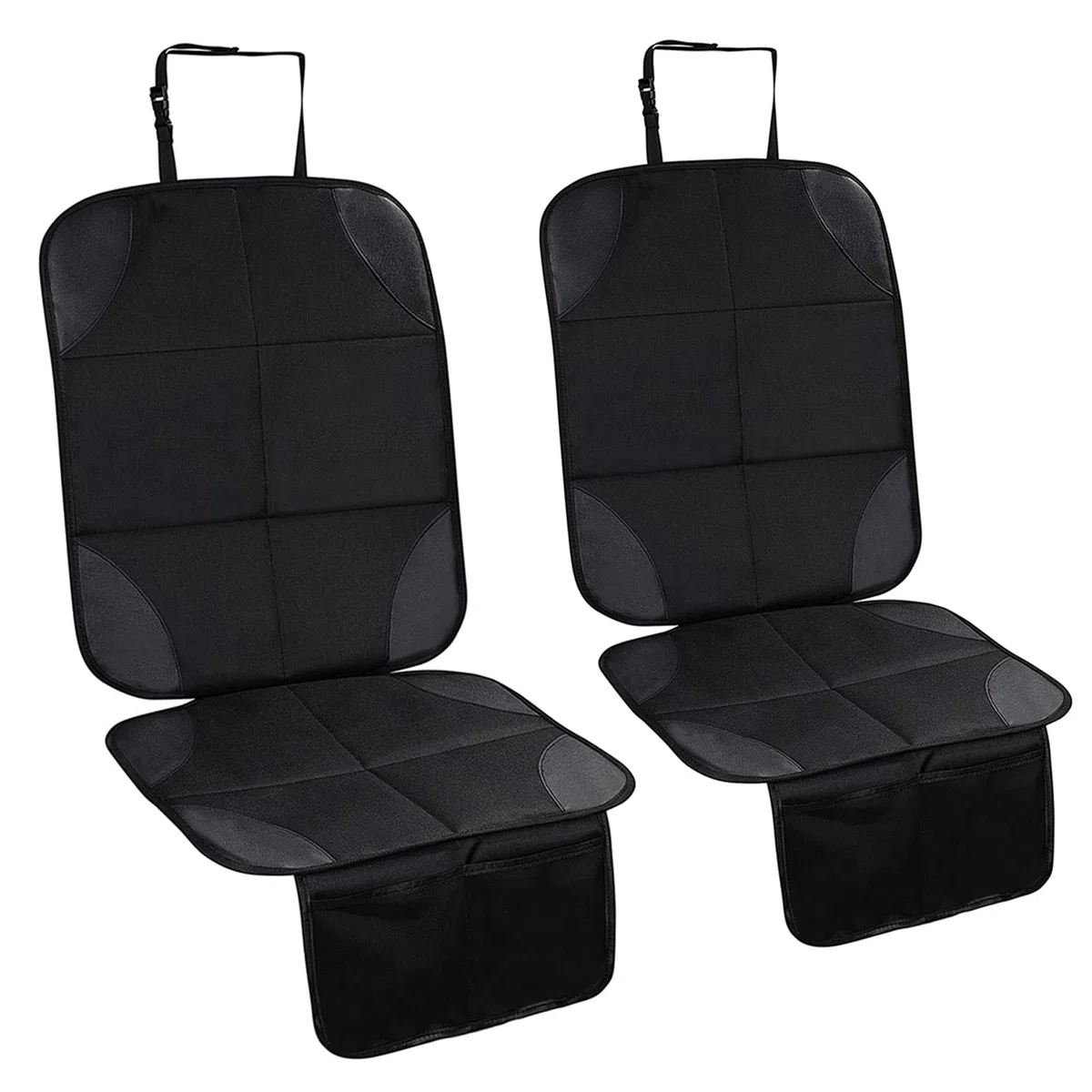 2 Piezas Protector Asiento Coche Silla Bebe, Universal Funda Coche Asiento Compatible Isofix con Organizador Bolsillos, Antideslizante Impermeable Protector Seguro para Asiento Infantil