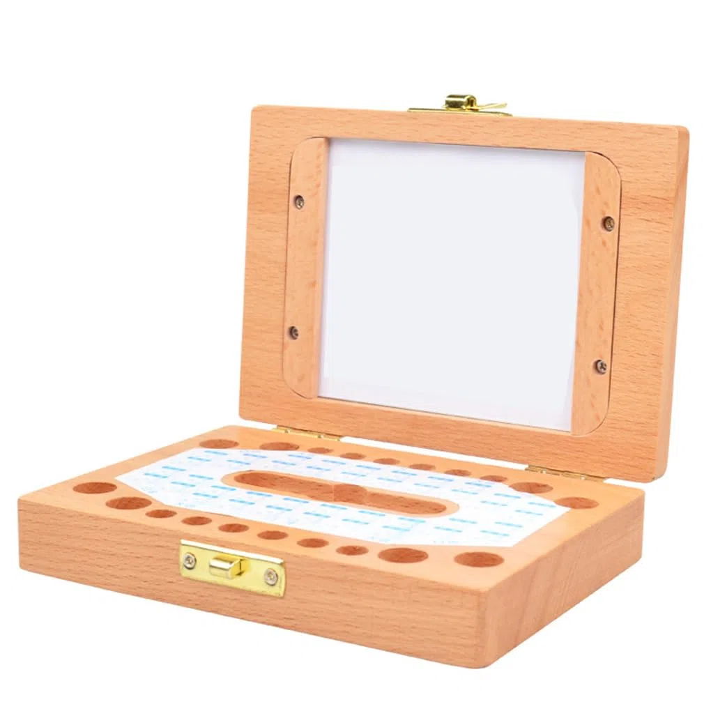 Caja de recuerdos vivos con dientes de leche, organizador para guardar con marco de fotos, tesoro para los próximos años, hecho con Para madera, fácil de usar, España