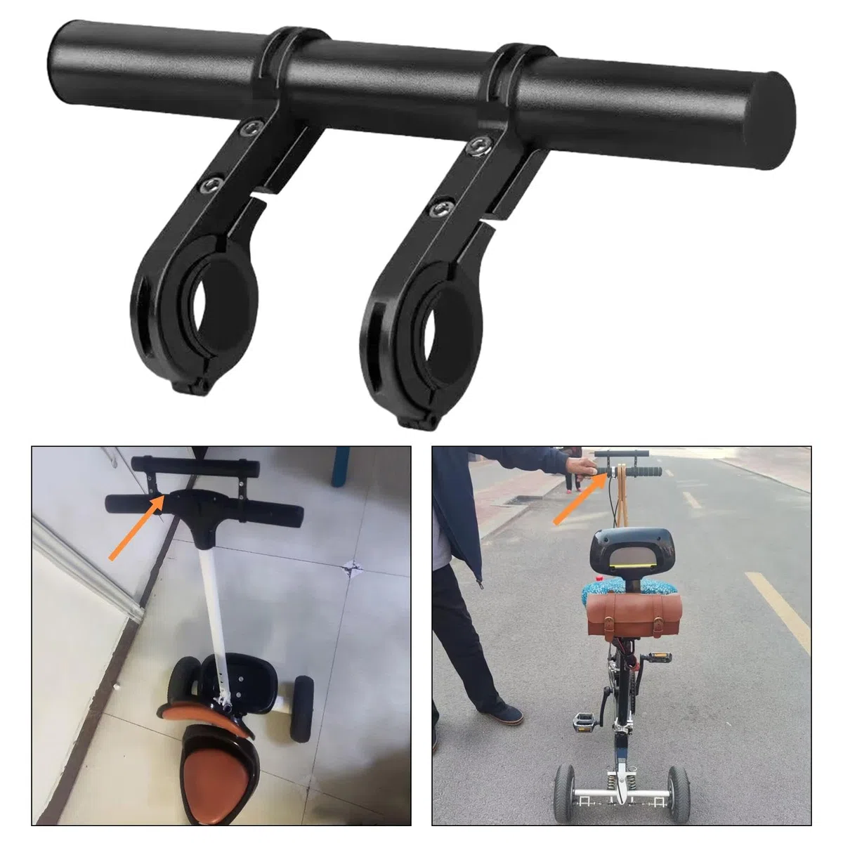 perfeclan Barra de extensión de manija de cochecito, extensión de manillar, reposabrazos de extensión de cochecito, para cochecito de bebé, negro
